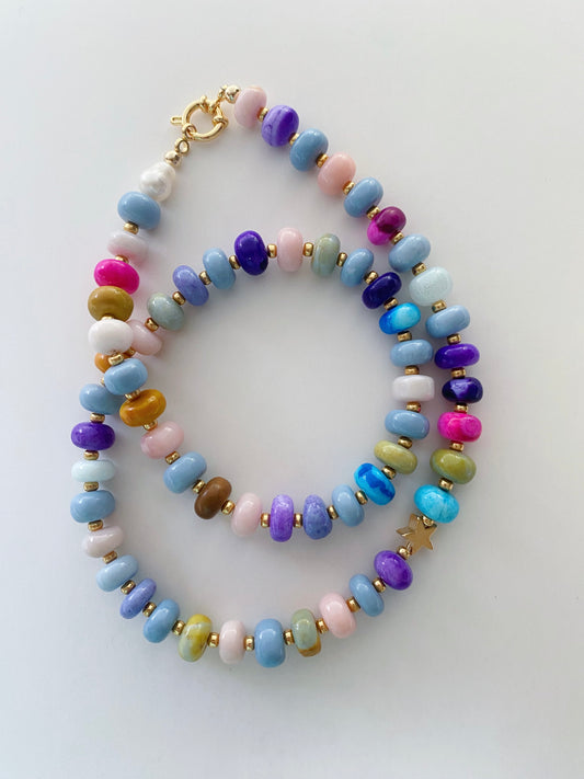 Colorful gemstone with star